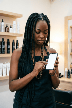 Hair stylist using Little Appointment