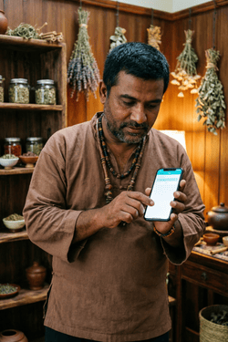 Traditional healer using Little Appointment