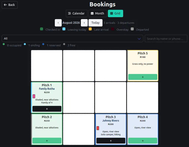 Booking Grid