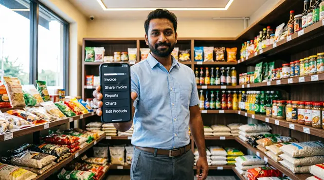 Market vendor using Little Market POS